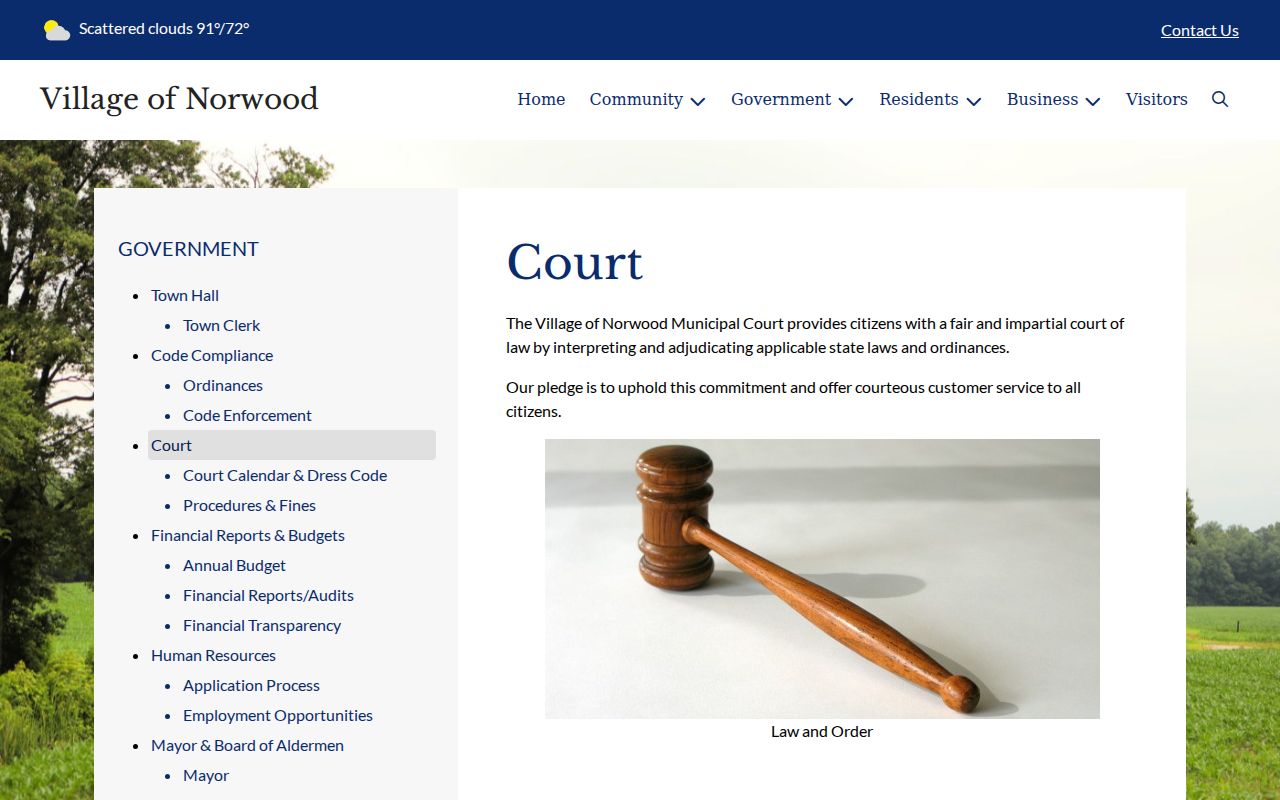 Norwood warrant records court page caution